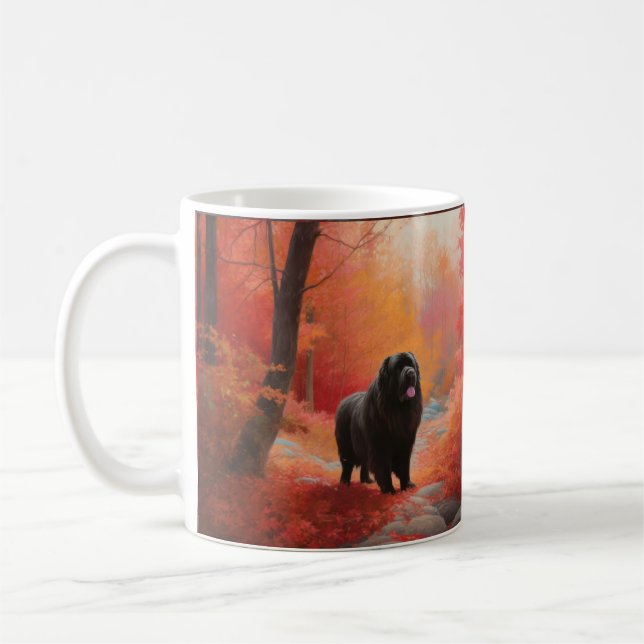 Newfoundland in Autumn Leaves Fall Inspire  Coffee Mug (Left)