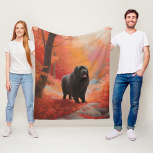 Newfoundland in Autumn Leaves Fall Inspire  Fleece Blanket