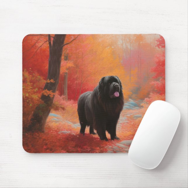 Newfoundland in Autumn Leaves Fall Inspire  Mouse Pad (With Mouse)