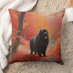 Newfoundland in Autumn Leaves Fall Inspire  Throw Pillow