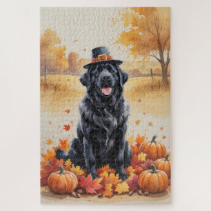 Newfoundland In Autumn Leaves Thanksgiving Art  Jigsaw Puzzle