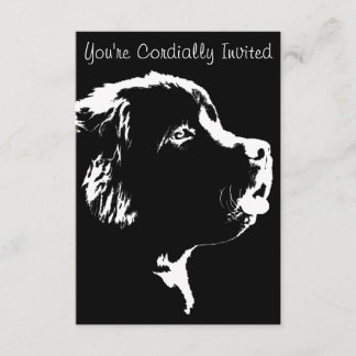 Newfoundland Invitations Personalize Dog RSVP Card