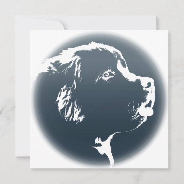 Newfoundland Invitations Personalized Dog Card (Front)