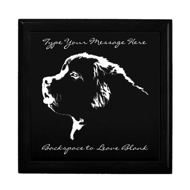 Newfoundland Jewelry Box Custom Puppy Gift Box (Front)