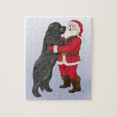 Newfoundland Jowly Christmas Greeting Jigsaw Puzzle