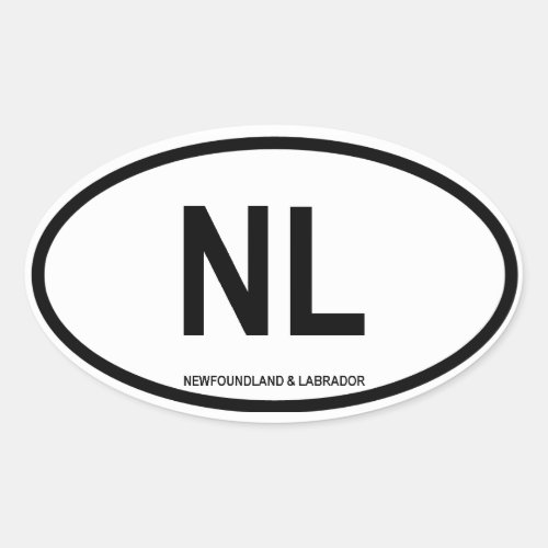 Newfoundland  Labrador NL Oval Sticker