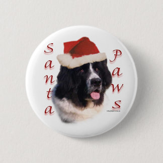 Newfoundland (landseer) Santa Paws Button