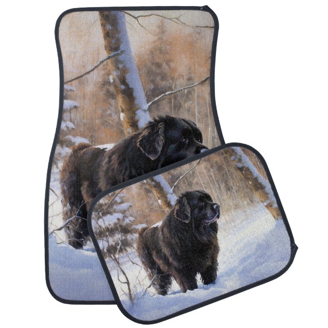Newfoundland Let It Snow Christmas  Car Floor Mat (Set)