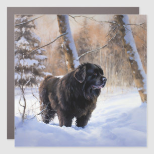 Newfoundland Let It Snow Christmas Car Magnet