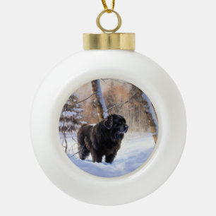 Newfoundland Let It Snow Christmas Ceramic Ball Christmas Ornament