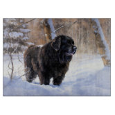 Christmas Holiday Welcome Newfoundland Dogs Cutting Board - For Kitche