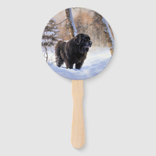 Newfoundland Let It Snow Christmas Hand Fan