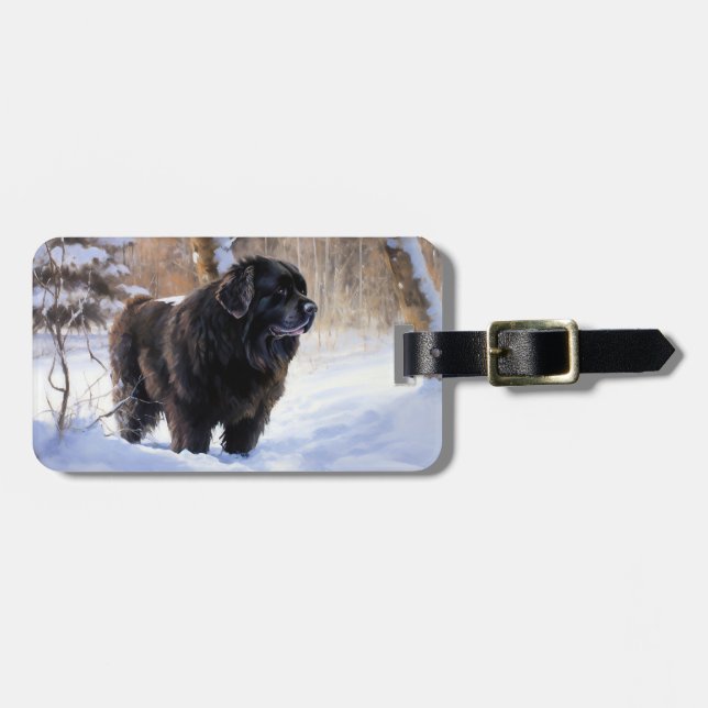 Newfoundland Let It Snow Christmas  Luggage Tag (Front Horizontal)