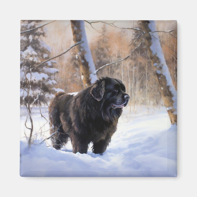 Newfoundland Let It Snow Christmas  Magnet (Front)
