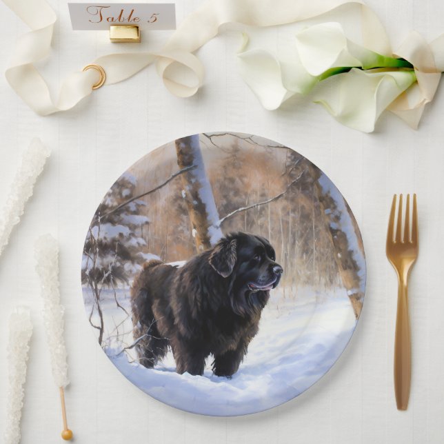 Newfoundland Let It Snow Christmas  Paper Plates (Wedding)