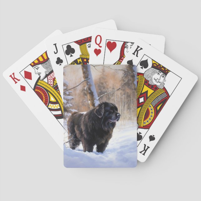 Newfoundland Let It Snow Christmas  Poker Cards (Back)