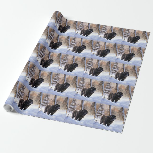 Newfoundland Let It Snow Christmas  Wrapping Paper (Unrolled)