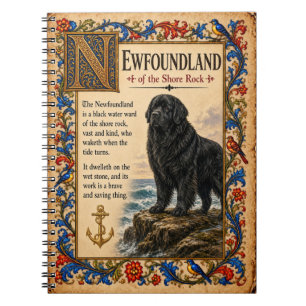 Newfoundland, Medieval Bestiary Art Notebook