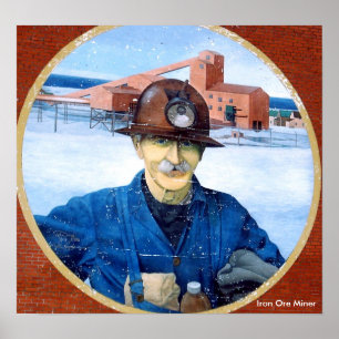 Newfoundland Miner Mural Poster