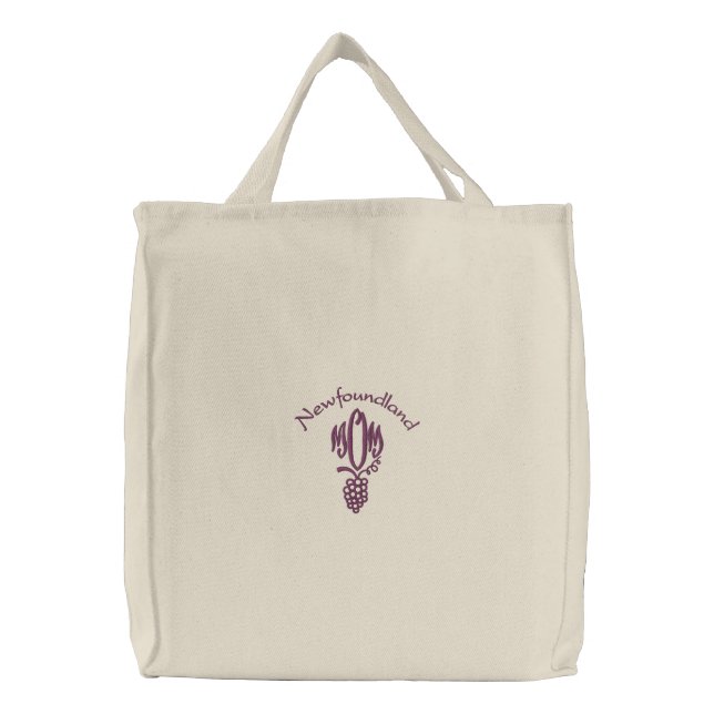 Newfoundland, MOM Embroidered Tote Bag (Front)