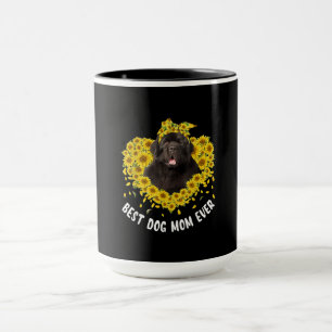 Newfoundland mom lovers   sunflower dog gift mug