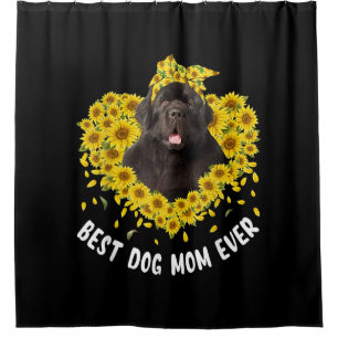 Newfoundland mom lovers sunflower dog gift shower curtain