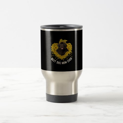 Newfoundland mom lovers  sunflower dog gift travel mug