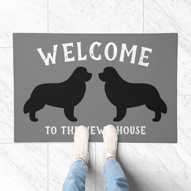Newfoundland Newf Dog Breed Silhouettes Doormat (Indoor)