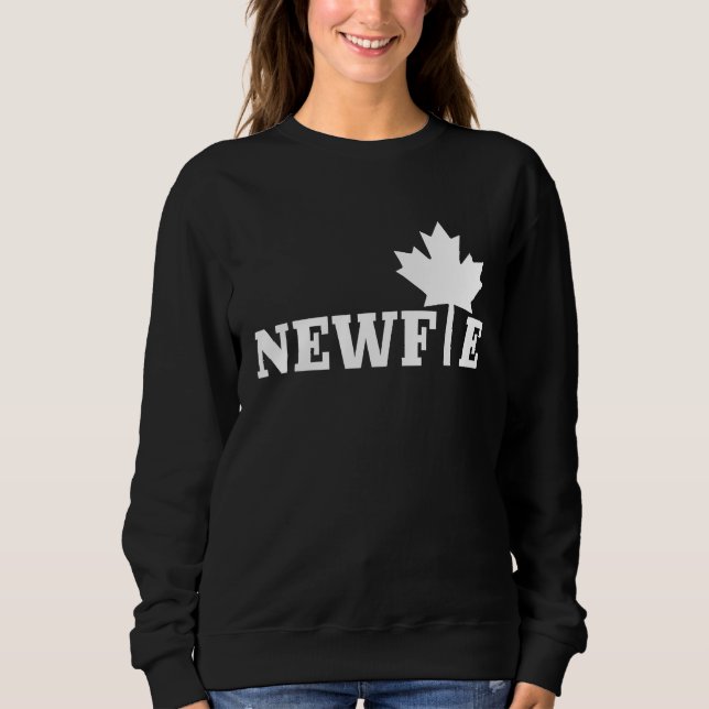 Newfoundland Newfie Maple Leaf Canada Canadian Fla Sweatshirt (Front)