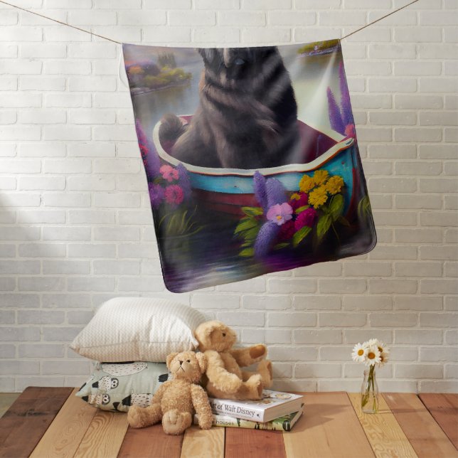 Newfoundland on a Paddle: A Scenic Adventure Baby Blanket (In Situ)