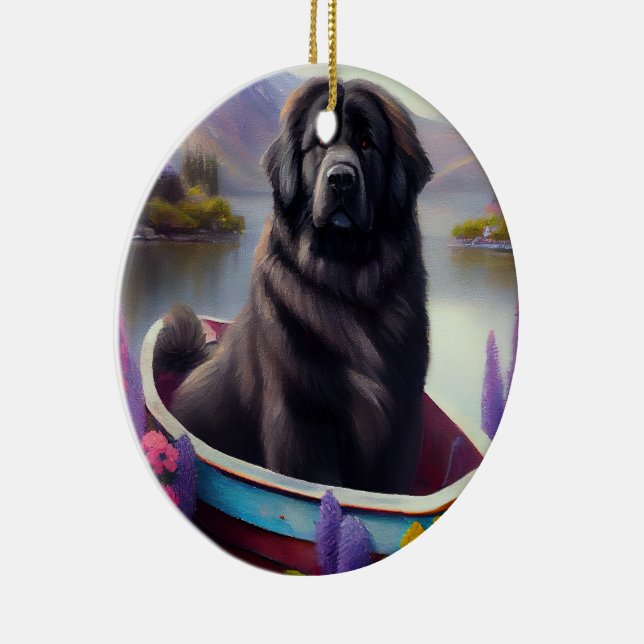 Newfoundland on a Paddle: A Scenic Adventure Ceramic Ornament (Right)