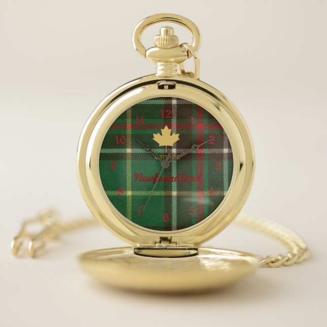 Newfoundland Original Provincial Tartan Pocket Watch (Inside)