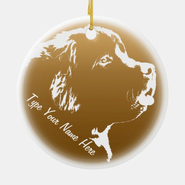 Newfoundland Ornament Personalized Dog Decoration (Back)