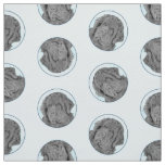 Newfoundland Painting Black Cute Original Dog Art Fabric