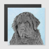 Newfoundland Painting - Cute Original Dog Art (Front/Back)