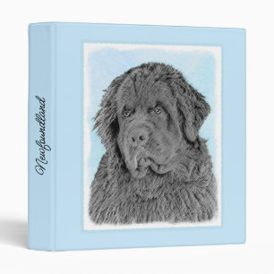 Newfoundland Painting - Cute Original Dog Art 3 Ri Ring Binder