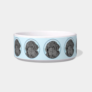 Newfoundland Painting - Cute Original Dog Art Bowl