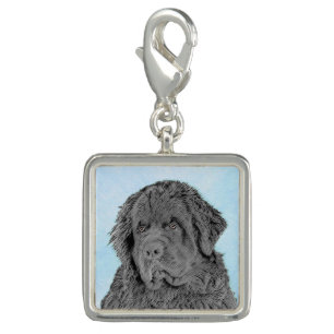 Newfoundland Painting - Cute Original Dog Art Charm