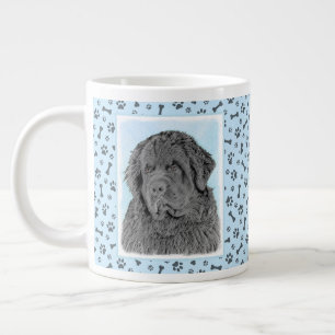 Newfoundland Painting - Cute Original Dog Art Giant Coffee Mug