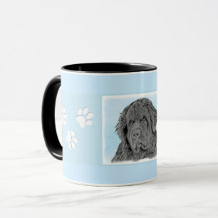 Newfoundland Painting - Cute Original Dog Art Mug