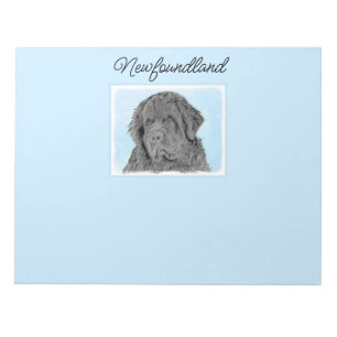 Newfoundland Painting - Cute Original Dog Art Note