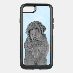 Newfoundland Painting - Cute Original Dog Art OtterBox Commuter iPhone SE/8/7 Case
