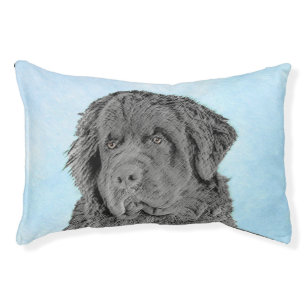 Newfoundland Painting - Cute Original Dog Art Pet Bed