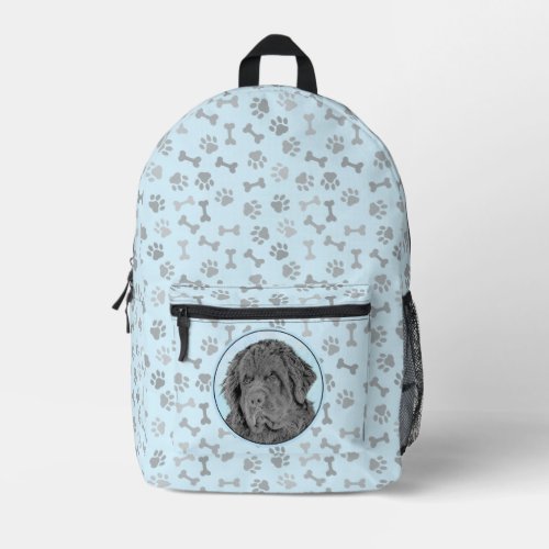 Newfoundland Painting _ Cute Original Dog Art Printed Backpack