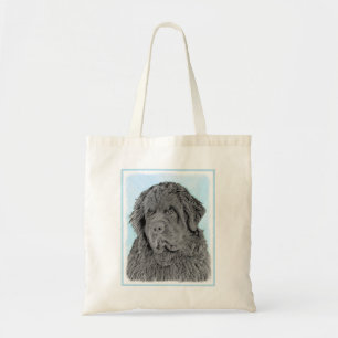Newfoundland Painting - Cute Original Dog Art Tote Bag