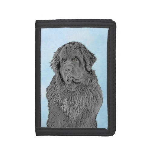 Newfoundland Painting _ Cute Original Dog Art Trifold Wallet