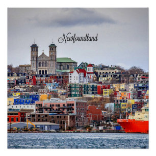 Newfoundland, panoramic cityscape photograph poster