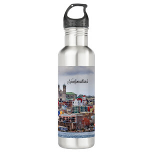 Newfoundland, panoramic cityscape photograph stainless steel water bottle