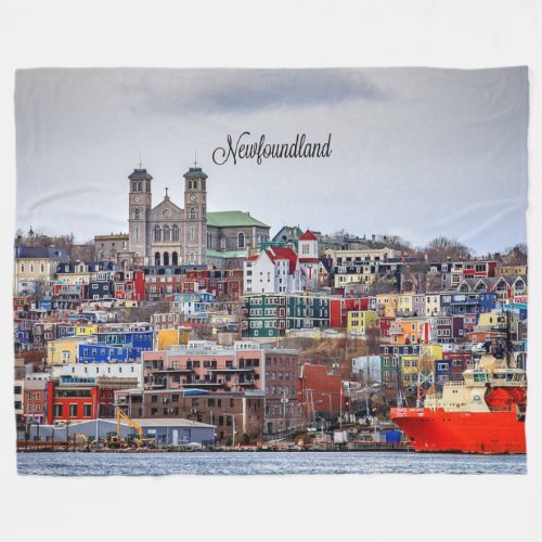 Newfoundland panoramic photograph fleece blanket