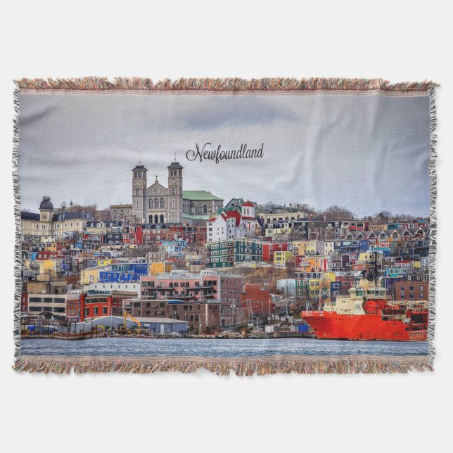 Newfoundland panoramic photograph throw blanket (Front)